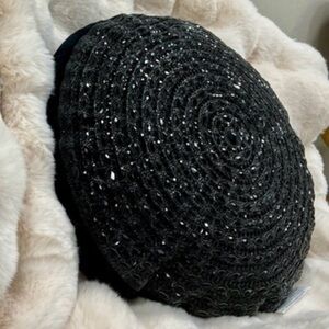 Sparkles Black Home Rhinestone GATSBY Round Jeweled Crystals Decorative Pillow